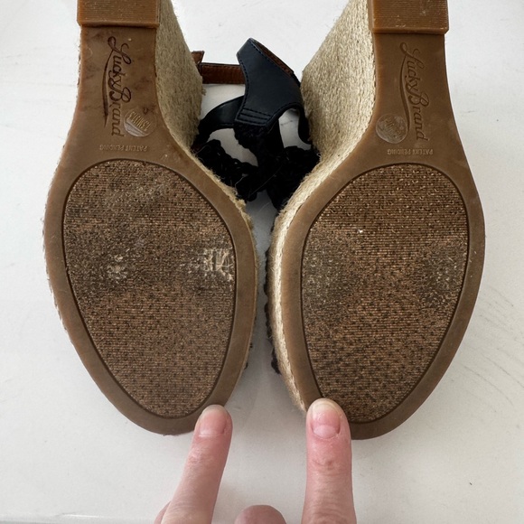 Lucky Brand Navy Crochet Wedge Sandals - Picture 4 of 5